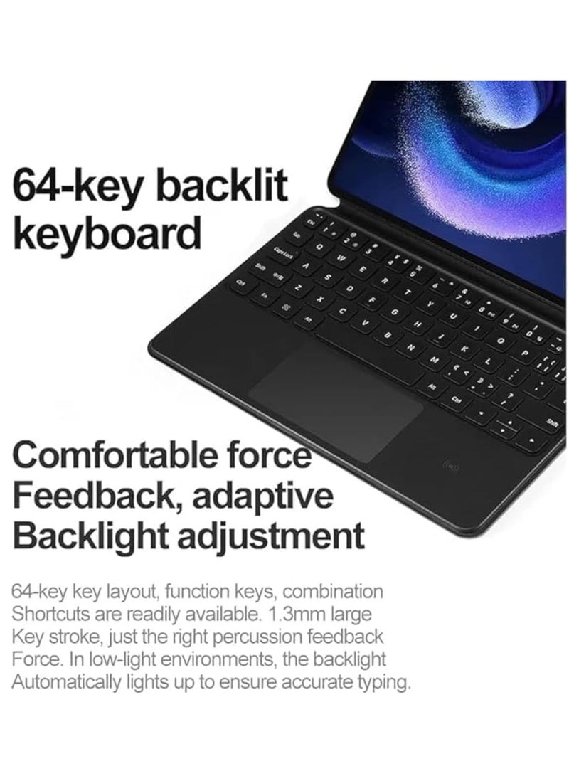 general Arabic Magic Smart Bluetooth Keyboard Case Compatible with HUAWEI MateBook E 2023 12.6 Inch DRR-W76 with Trackpad RGB Keyboard - Image 3