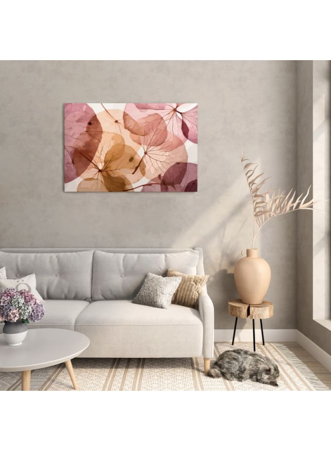 Home Gallery Autumn Leaves Transparent Abstract Printed canvas wall art 120x80 cm - Image 2