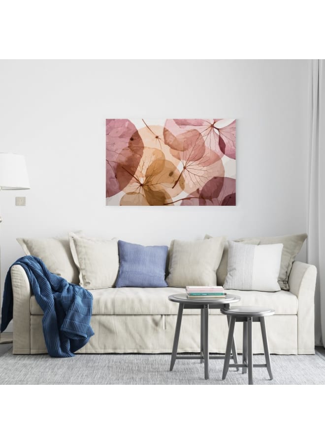 Home Gallery Autumn Leaves Transparent Abstract Printed canvas wall art 120x80 cm - Image 1