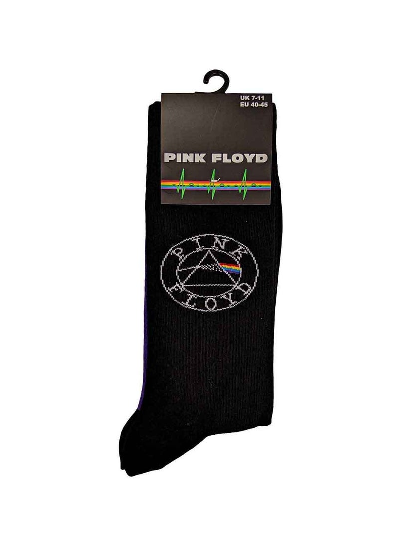 PINK FLOYD Pink Floyd Unisex Ankle Socks featuring the 'Spectrum Sole' design motif. Officially Licensed Merchandise. EU 40-45. Quality Comfortable Fabric Socks available in a black colourway.  - Image 3