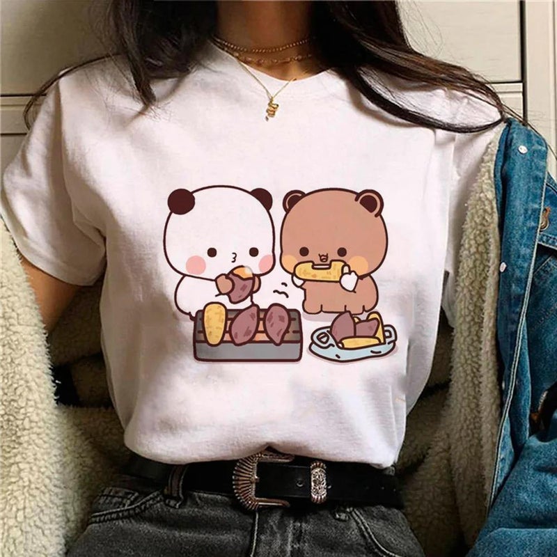 Cloth Doodle T-Shirt Female Cartoon Designer Anime Girl Graphic Funny Clothes - Image 1