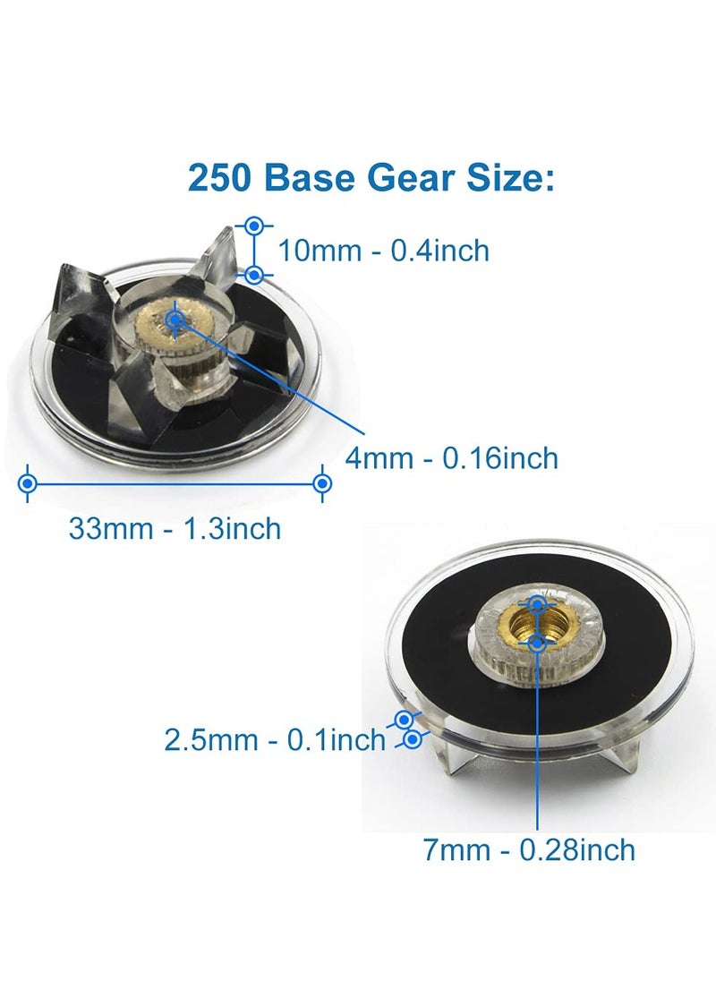 2 Pair Blender Replacement Part Base Gear and Blade Gear, for Magic Bullet Blender MB1001 250W