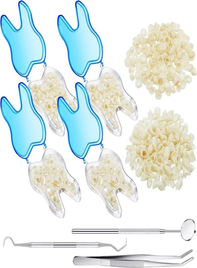 Treela 200 Pcs Fake Teeth for Missing Teeth Replacement Repair Kit Tooth Veneer Crown Replacement it Yourself Front Dental Veneer with Thermal Beads for Holiday Cosplay - Image 1
