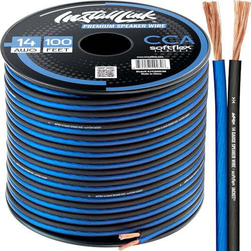 Install Link 14 AWG Gauge Speaker Wire Cable (100 Feet) Stereo, Car or Home Theater (CCA) - Image 1