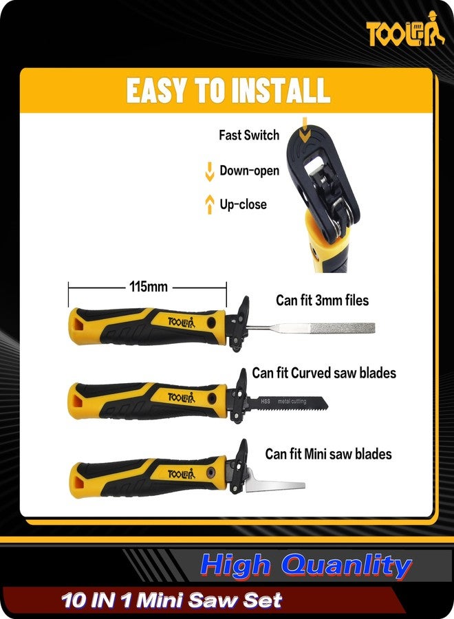 TOOLAN: 10-in-1 Mini Hand Saw with Curved Saw, File Set. for Wood, Metel, Plastic, Sheetrock. Portable File Set - Image 2