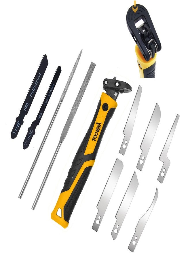 TOOLAN: 10-in-1 Mini Hand Saw with Curved Saw, File Set. for Wood, Metel, Plastic, Sheetrock. Portable File Set - Image 1