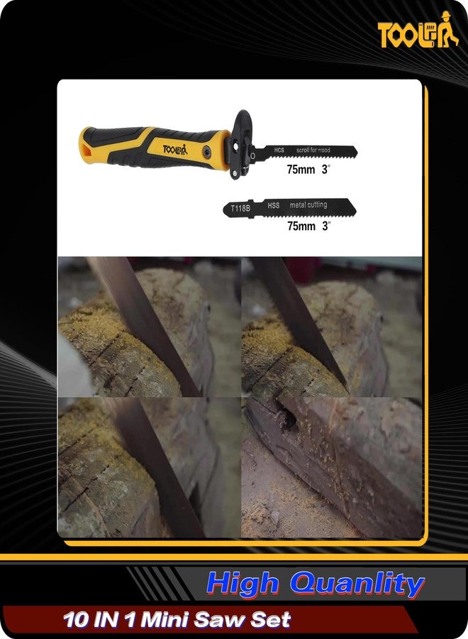 TOOLAN: 10-in-1 Mini Hand Saw with Curved Saw, File Set. for Wood, Metel, Plastic, Sheetrock. Portable File Set - Image 5