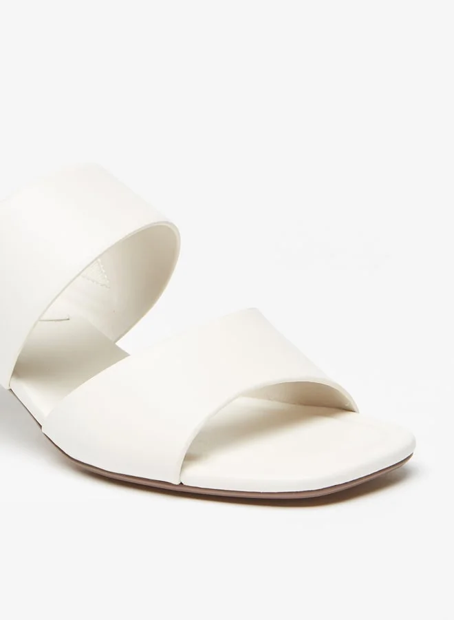 Celeste Women's Solid Slip-On Sandals with Kitten Heels