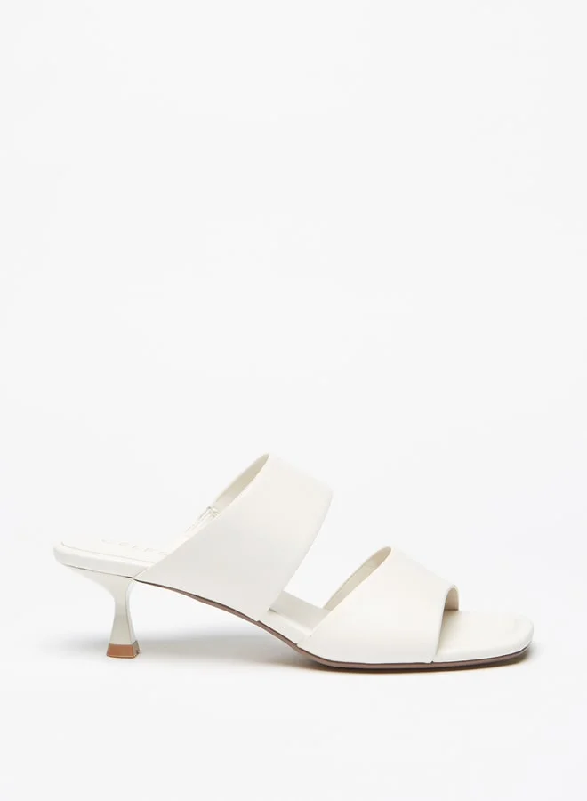 Celeste Women's Solid Slip-On Sandals with Kitten Heels