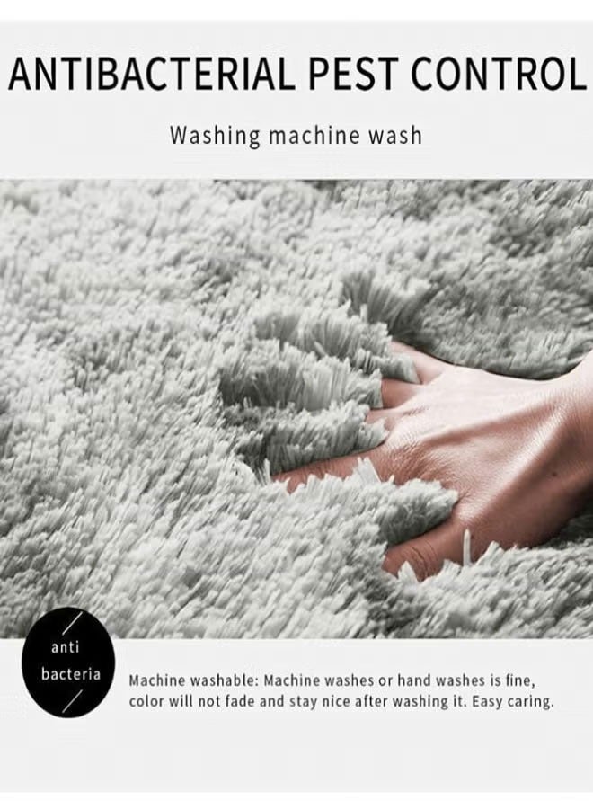 Gradual Change Tie-Dye Carpet Super Soft Rugs Fluffy Plush Carpets Simple Modern Household Comfortable Floor Rug Dirt-Resistant Decor Non-Slip Machine Washable Carpet Light Gray  - Image 5