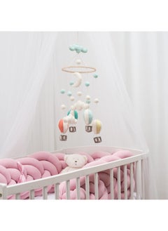 Glaciart One GLACIART ONE Baby Nursery Hot Air Balloon Mobile for Crib | Gender Neutral Mobile for Woodland Theme Nursery Decor | Felt Hanging Clouds & Felt Balls Room Decorations Handmade from Natural Wool  - Image 4