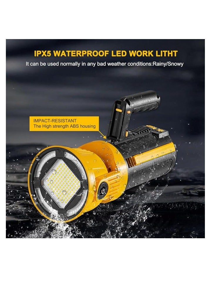 Powerful Rechargeable LED Flashlight 🔦 | Multi-Functional Handheld Work Light with Adjustable 180° Rotating Head, USB Type-C Fast Charging, 6 Light Modes, COB Backlight, IPX5 Waterproof | Long-Last - Image 4