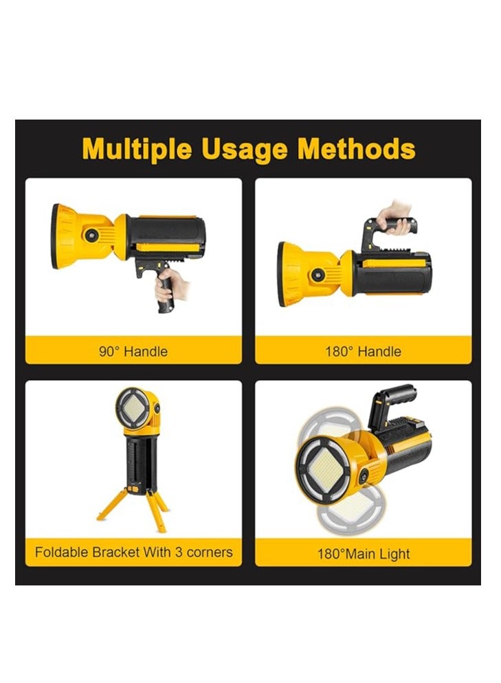 Powerful Rechargeable LED Flashlight 🔦 | Multi-Functional Handheld Work Light with Adjustable 180° Rotating Head, USB Type-C Fast Charging, 6 Light Modes, COB Backlight, IPX5 Waterproof | Long-Last - Image 2