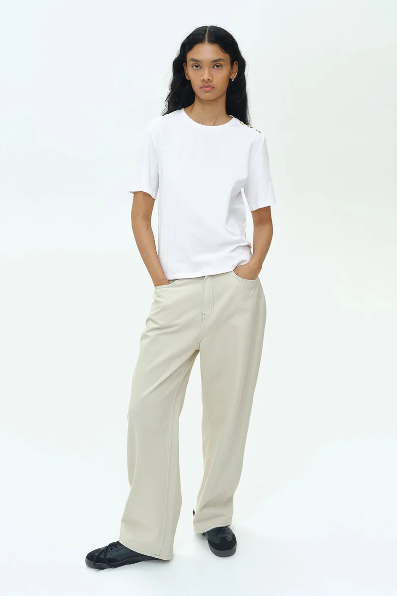 H&M Button-Detail T-Shirt