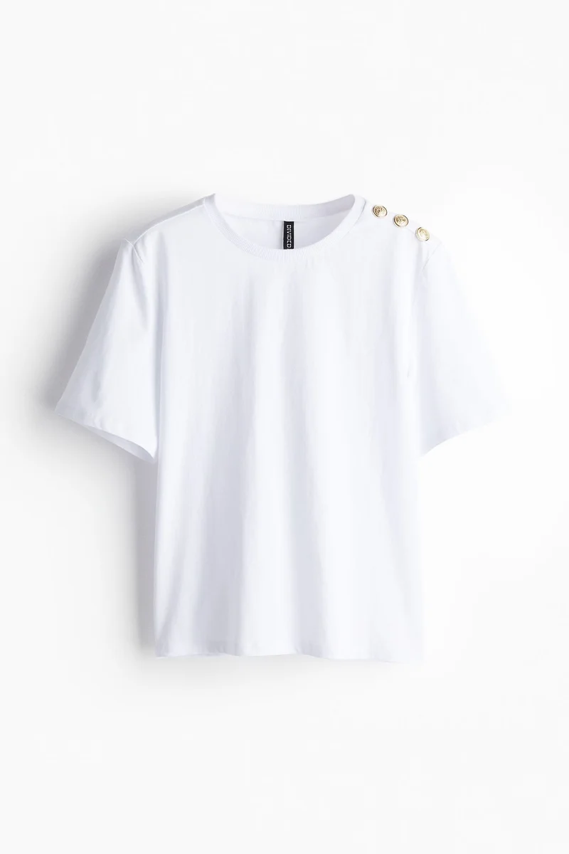 H&M Button-Detail T-Shirt