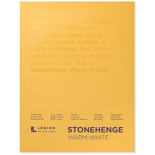 Legion Stonehenge Drawing Paper Pad - 9" x 12", Warm White, 15 Sheets - Image 1