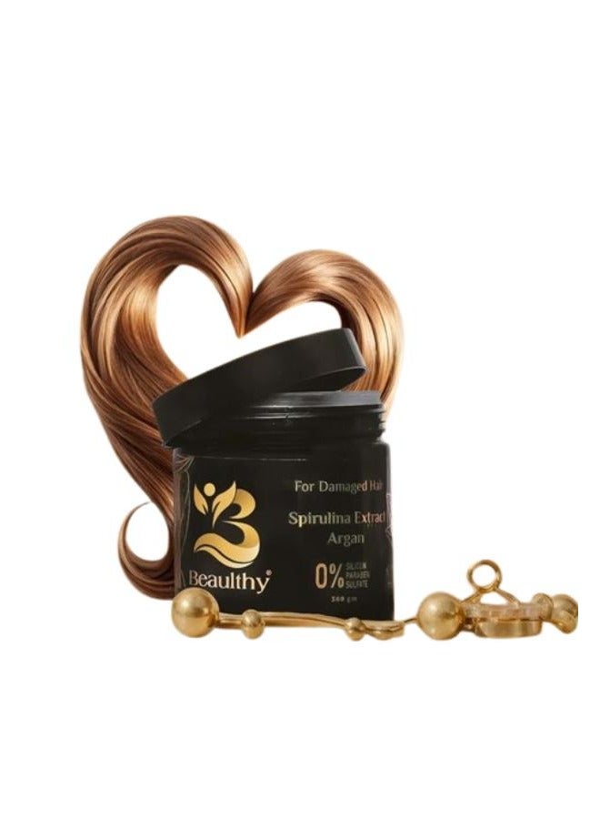 Beaulthy Nourish & Shine: Spirulina & Argan Hair Cream – 500gm - Image 2