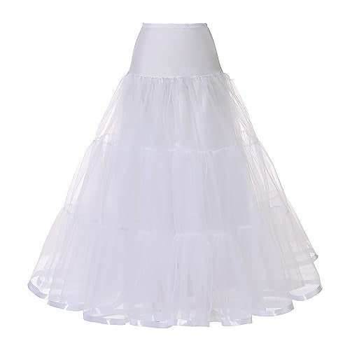 Kumeng Women's Ankle Length Petticoats Long Plus Size Wedding Slips Crinoline Underskirt for Prom Evening Wedding Dress - Image 1