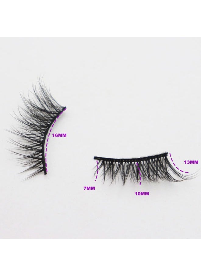 DAODER Eyelashes Half Lashes Wispy Cat Eye Faux Mink Lashes Natural Look 7-13mm Short Demi Wispies False Eyelashes Soft Lashes for Daily Wear 5 Pairs (Half Lashes 05) Black  - Image 5