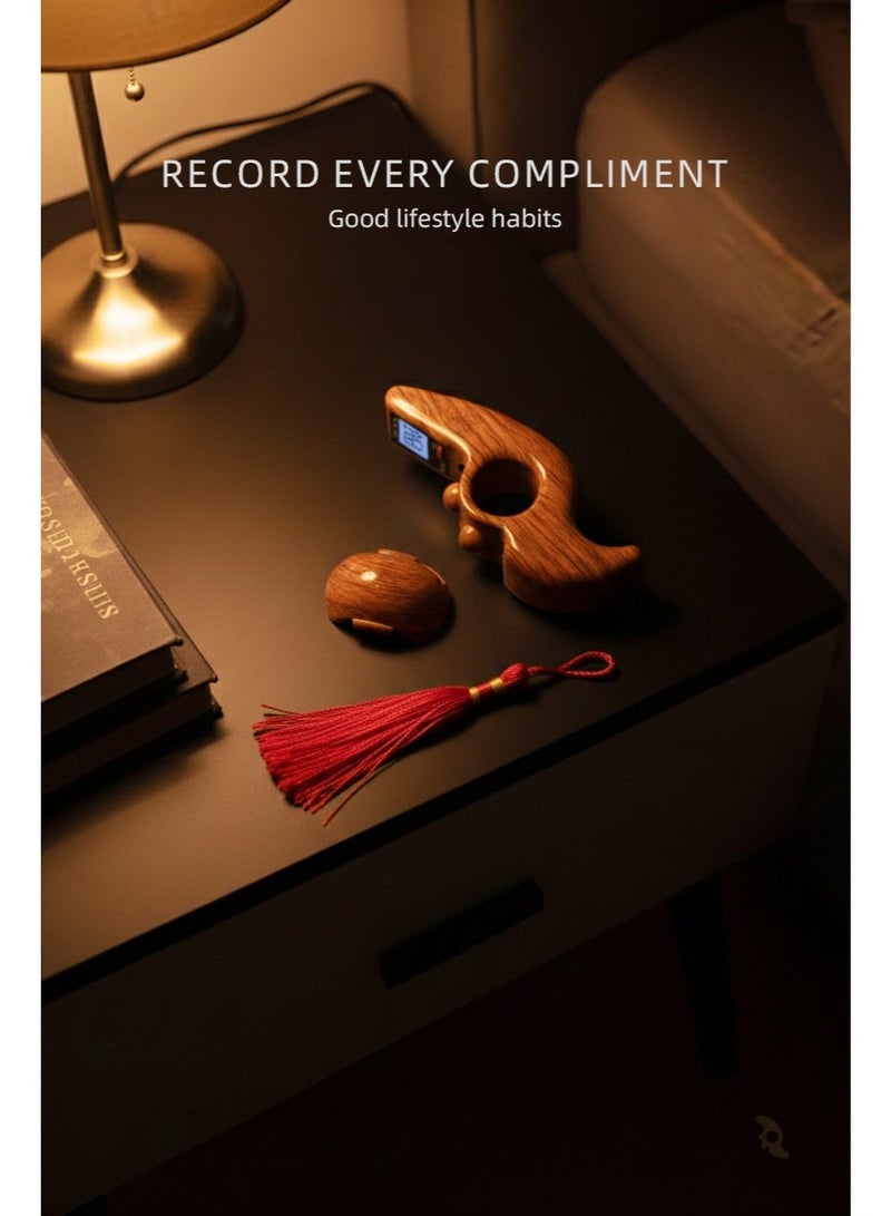 Digital Tasbih Finger Counter with LED Display – Islamic Electronic Tasbeeh for Ramadan, Umrah & Hajj, Elegant Wood Color - Image 4