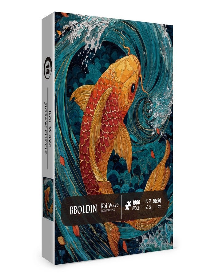 BBOLDIN Vintage Koi Wave Puzzles for Adults 1000 Pieces Nature, Cute Fish Animal Art Jigsaw Puzzles, Impossible Hard Difficult Challenging Puzzle - Image 2