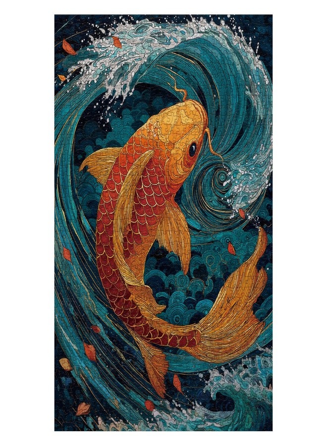 BBOLDIN Vintage Koi Wave Puzzles for Adults 1000 Pieces Nature, Cute Fish Animal Art Jigsaw Puzzles, Impossible Hard Difficult Challenging Puzzle - Image 1