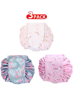 MARGOUN 3 Pack Drawstring Lazy Cosmetic Travel Bag Women Makeup Bag for Travel and Household to Storing Cosmetics  - Image 1
