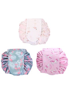 MARGOUN 3 Pack Drawstring Lazy Cosmetic Travel Bag Women Makeup Bag for Travel and Household to Storing Cosmetics  - Image 2