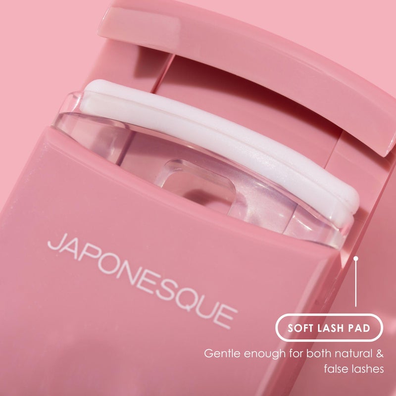 JAPONESQUE Travel Eyelash Curler, Pink - Plastic Eyelash Curlers for Travel Makeup, Go Curl Lash Curler with Bonus Replacement Lash Pad - 1 Pack - Image 5