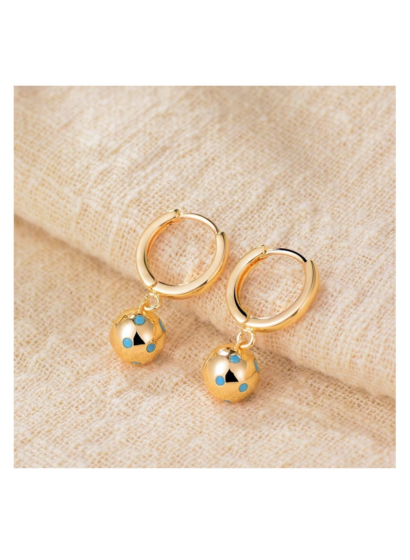 Mevecco Women Gold Huggie Hoop Earrings Dangle Drop 14K Gold Filled Small Boho Beach Simple Delicate Handmade Hypoallergenic Jewelry Gift - Image 5