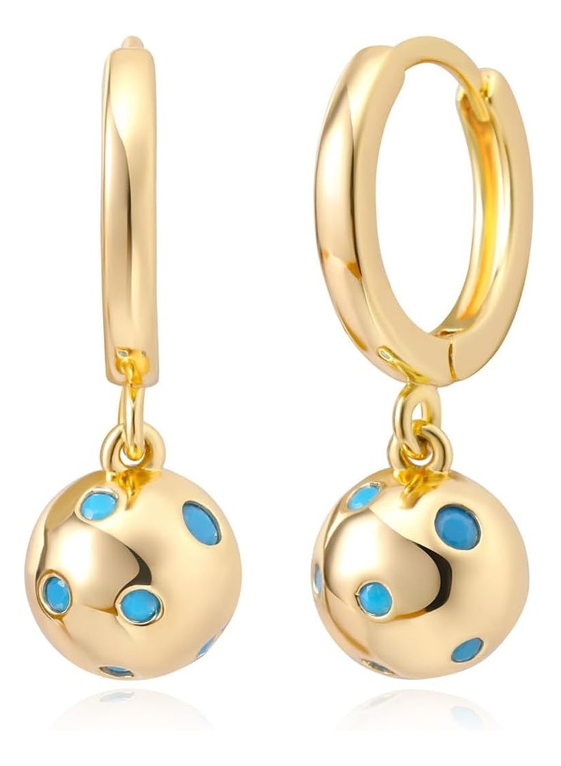 Mevecco Women Gold Huggie Hoop Earrings Dangle Drop 14K Gold Filled Small Boho Beach Simple Delicate Handmade Hypoallergenic Jewelry Gift - Image 1