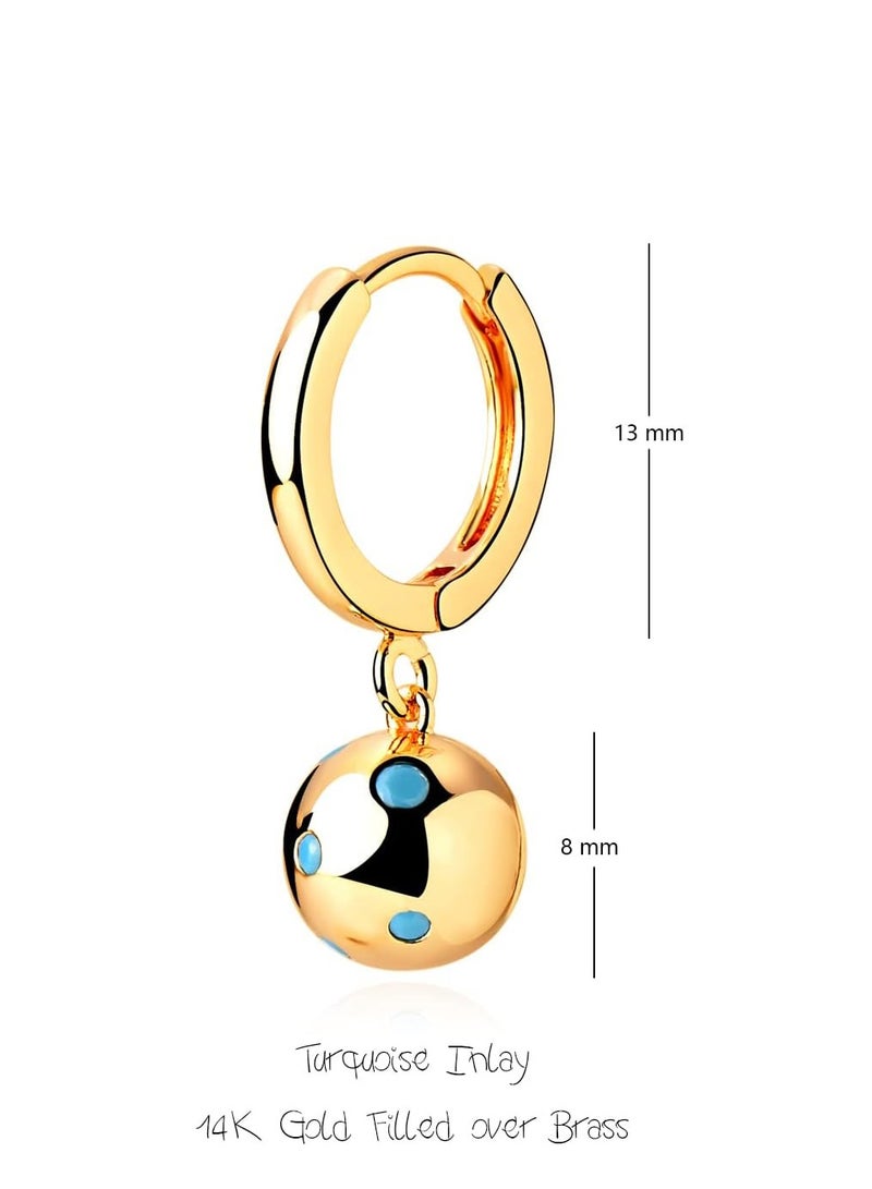 Mevecco Women Gold Huggie Hoop Earrings Dangle Drop 14K Gold Filled Small Boho Beach Simple Delicate Handmade Hypoallergenic Jewelry Gift - Image 4