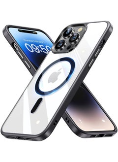 Case Magnetic Crystal Clear for iPhone 14 Pro Max Case Magsafe [Not Yellowing] [Military Protection] [No.1 Strong Magnets] Slim Phone Case Thin Cover - Black