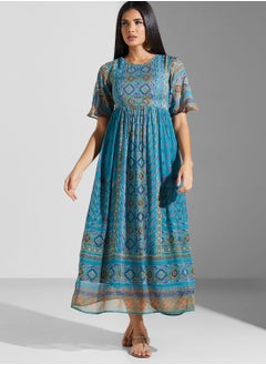 Label RITU KUMAR Printed Pleat Detail Dress  - Image 1