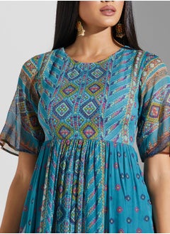 Label RITU KUMAR Printed Pleat Detail Dress  - Image 3