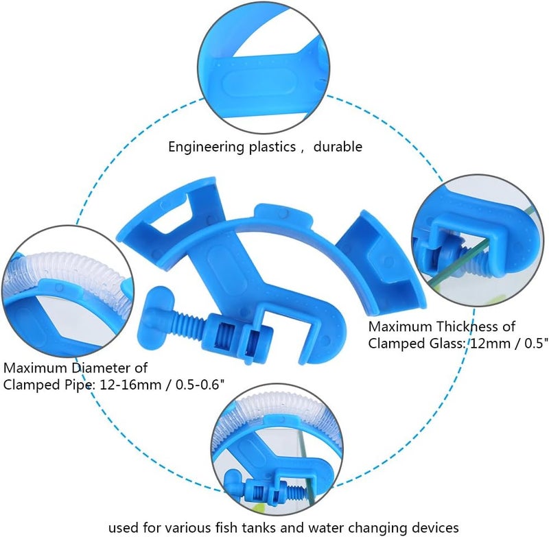 klarako Aquarium Hose Holder, Adjustable Mounting Clip Water Pipe for Mount Tube Plastic Fish Tank Filter and Water Filtration Fixed Clamp Clip - Image 4