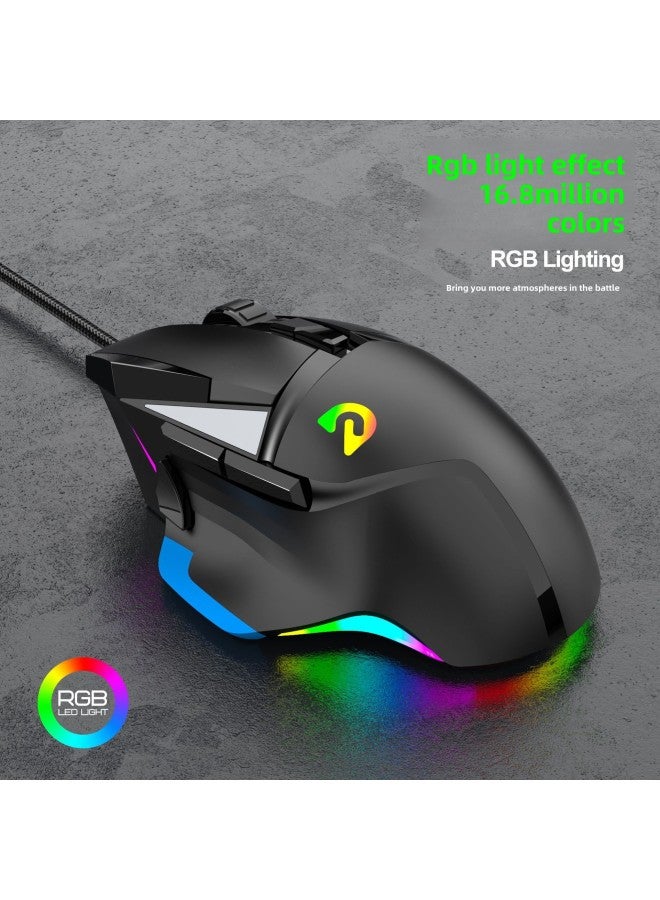 G502 Wired Game Mechanical Mouse Hero League RGB Electric Competition Macro Eating Chicken Computer Internet Cafe Mouse Office-Colour:White - Image 4