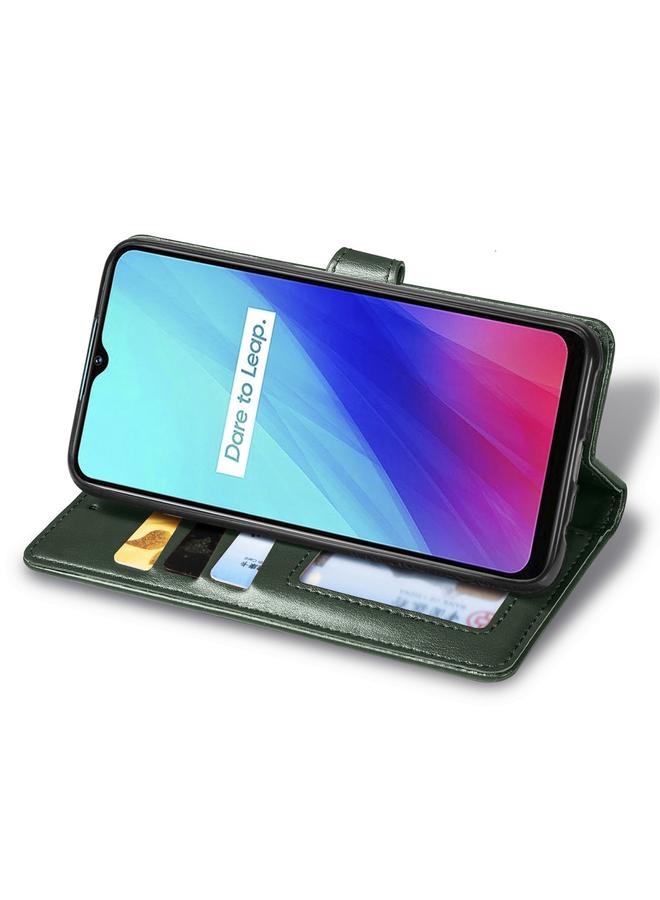 S-TOP Case For OPPO Realme C3 Retro Solid Color Leather Buckle Phone Case with Lanyard & Photo Frame & Card Slot & Wallet & Stand Function - Image 4