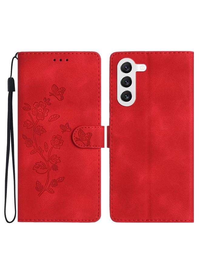 S-TOP Case For Samsung Galaxy S24+ 5G Flower Butterfly Embossing Pattern Leather Phone Case - Image 1