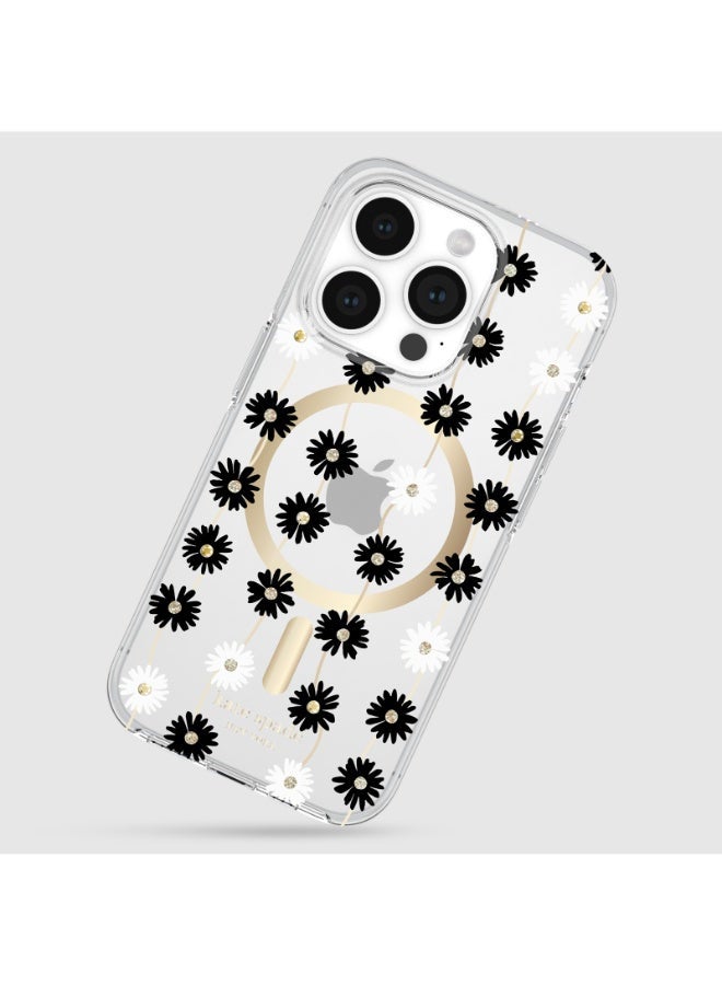 Kate Spade Floral Case Compatible with iPhone 15 Pro 2023 6.1" - 10Ft Drop Protection Cover, Made from Recycled Materials, Magsafe Wireless Charging Compatible - Daisy Chain  - Image 4