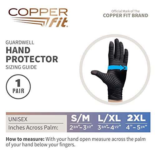Copper Fit قفازات كوبر فيت غاردويل كاملة الأصابع لحماية اليد، كبير جداً، أسود - Image 3