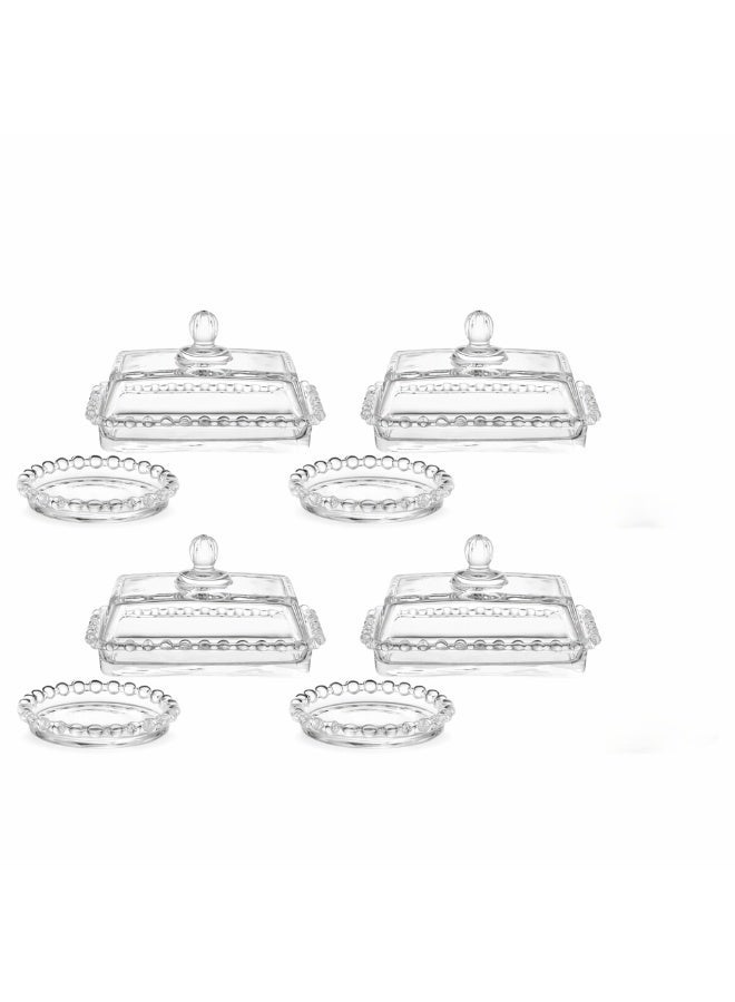 Dania 🌴 Glass Date Serving Set with Pitter Dish – 4 Sets (8 Pieces) | Elegant and Neat Hospitality - Image 2