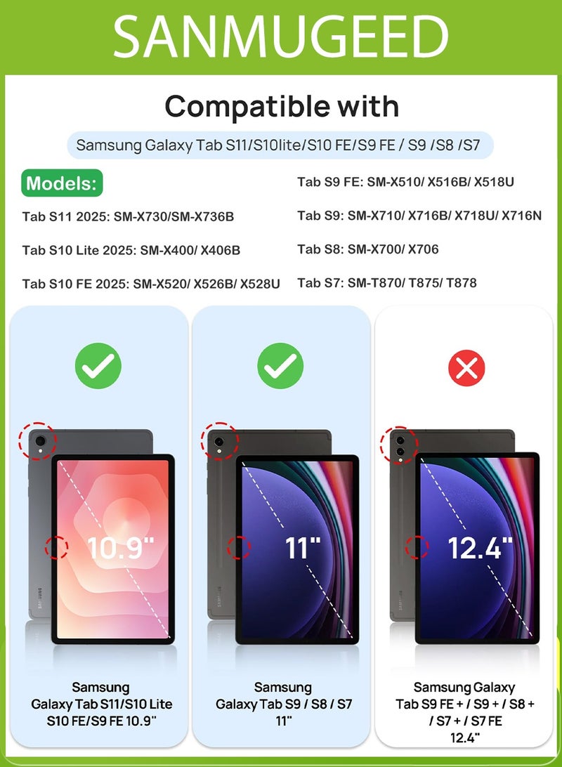 SANMUGEED 2 Pack Screen Protector for Tablet Galaxy Tab S11/ Tab S10 Lite/Tab S10 FE 2025/Tab S9 FE 10.9"/ Tab S9 2023/ Tab S8 2022/ Tab S7 2020 11", Hardness Tempered Glass Screen Film Guard - Image 2