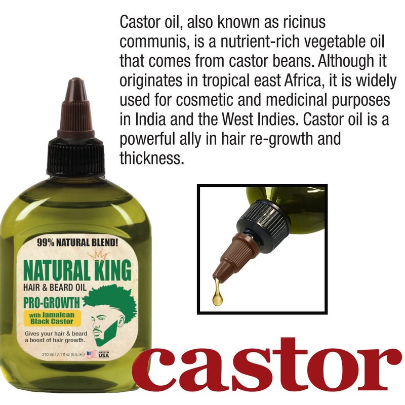SFC Natural King Pro-Growth Hair & Beard Oil with Jamaican Black Castor Oil 7.1 oz. (PACK OF 2) - Image 3