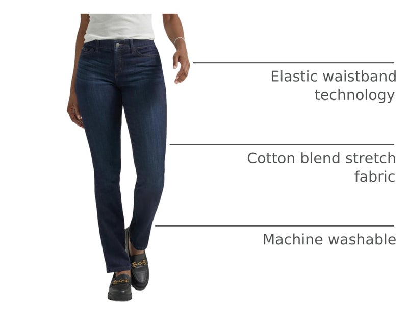 Lee Women's Ultra Lux Comfort with Flex Motion Straight Leg Jean Niagara 10 Medium - Image 4