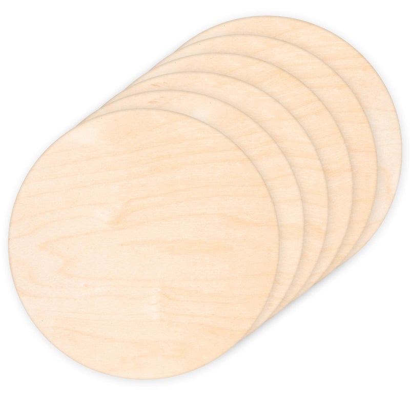 Acejoz 6 Pack 14 Inch Wood Rounds Circles for Crafts, Unfinished Wood Circles Wood Sign Blank, Wooden Discs for DIY Crafts, Door Hangers and Christmas Decoration - Image 1