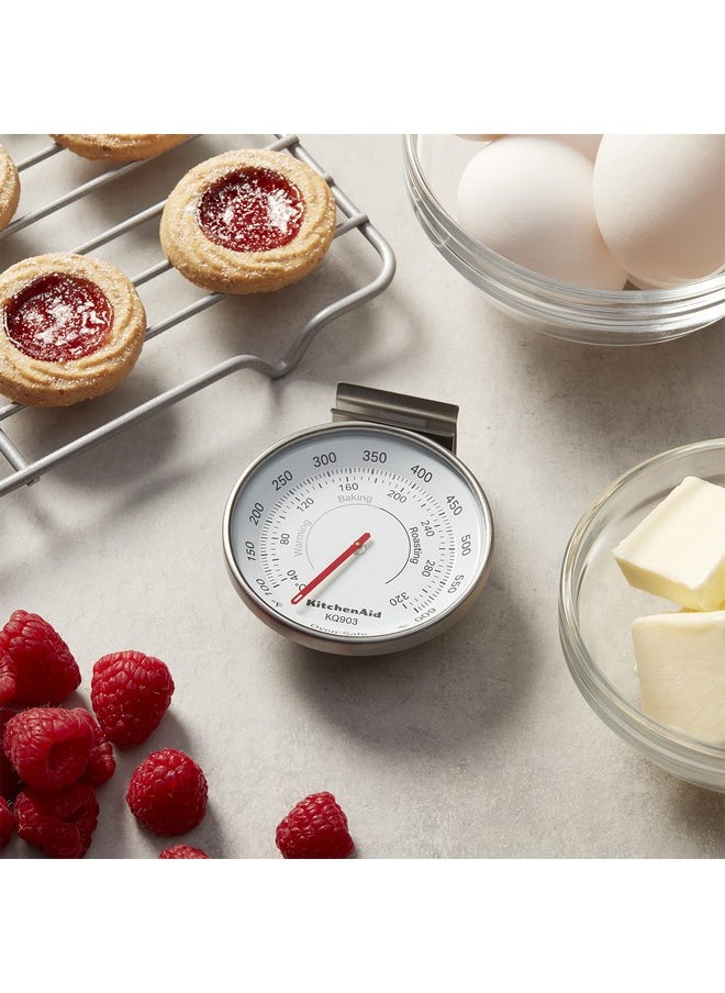 KitchenAid KitchenAid KQ903 3-in Analog Dial Oven/Appliance Thermometer, Oven Food Grill Chef Smoker Cooking Thermometer, TEMPERATURE RANGE: 100F to 600F, Stainless Steel  - Image 3