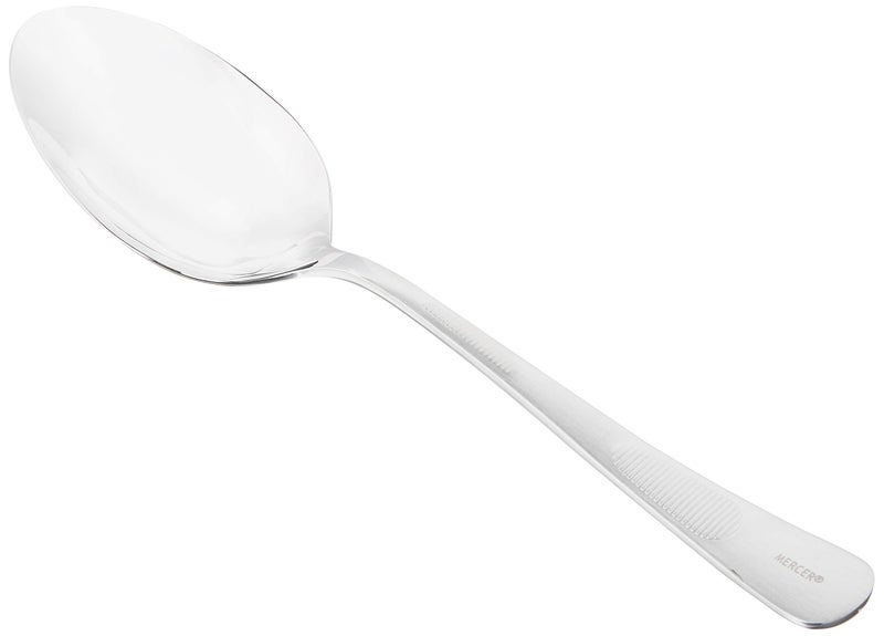 Mercer Culinary 18-8 Stainless Steel Plating Spoon with Solid Bowl, 9 Inch,Silver - Image 1
