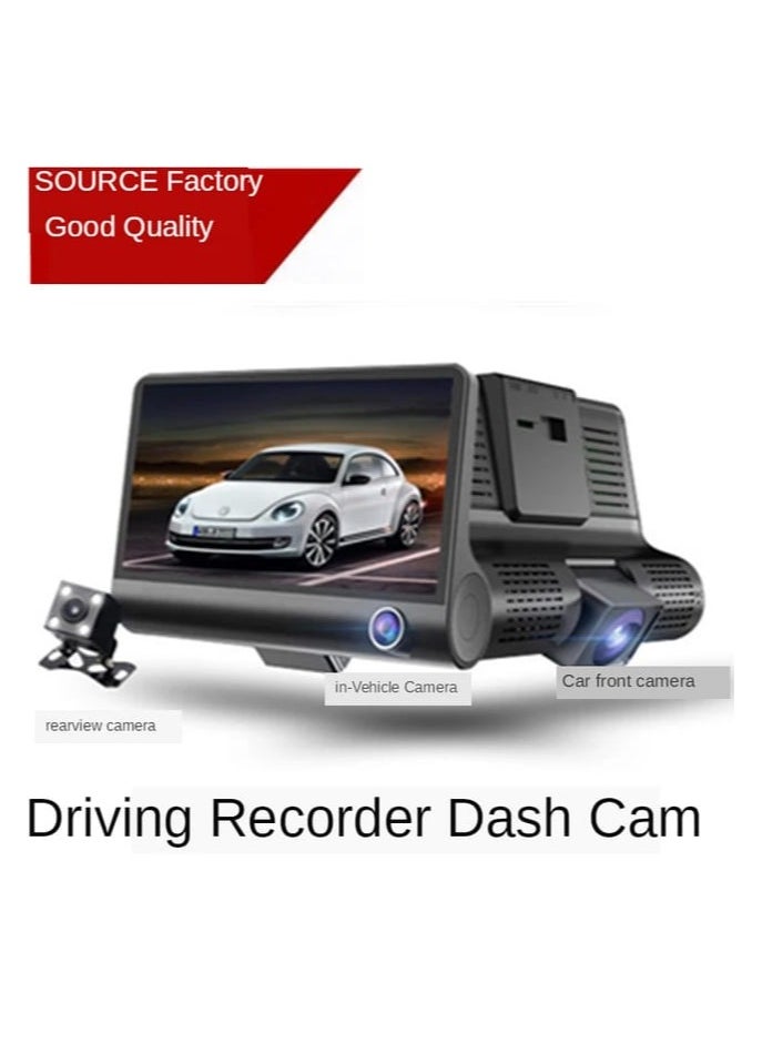 Generic - HD Car DVR Rearview Video Dash Cam 1080P 3 Camera Recording Super Night Vision, 170°Wide Angle Front Cam, Recorder Camera IPS Screen GPS Gravity Sensor, Driving Recorder for Monitor - Image 1
