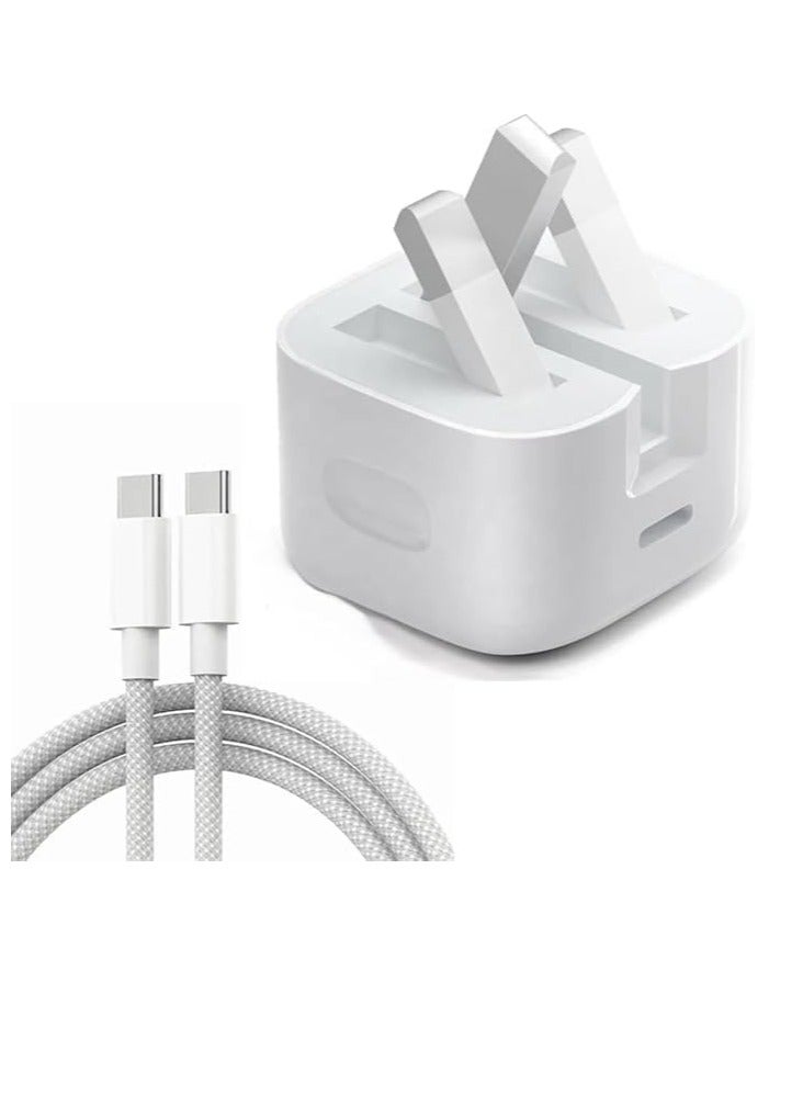 20W Fast USB C Power Adapter Plus Type C Cable for Iphone 16 15 Pro Max Fast charger Type C Wall Plug for Iphone 15 pro Max  15 Pro/ 15/15  - Image 1